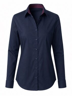 Nine West Navy Slim Fit Casual Button Down Shirt